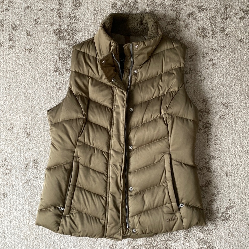 Tan down puffer vest